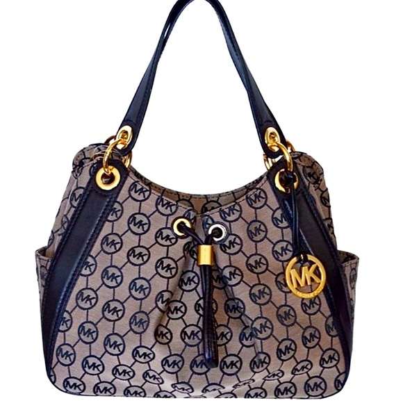 MICHAEL KORS LUDLOW LARGE JACQUARD SIGNATURE BAG WITH DUST BAG - Picture 1 of 12